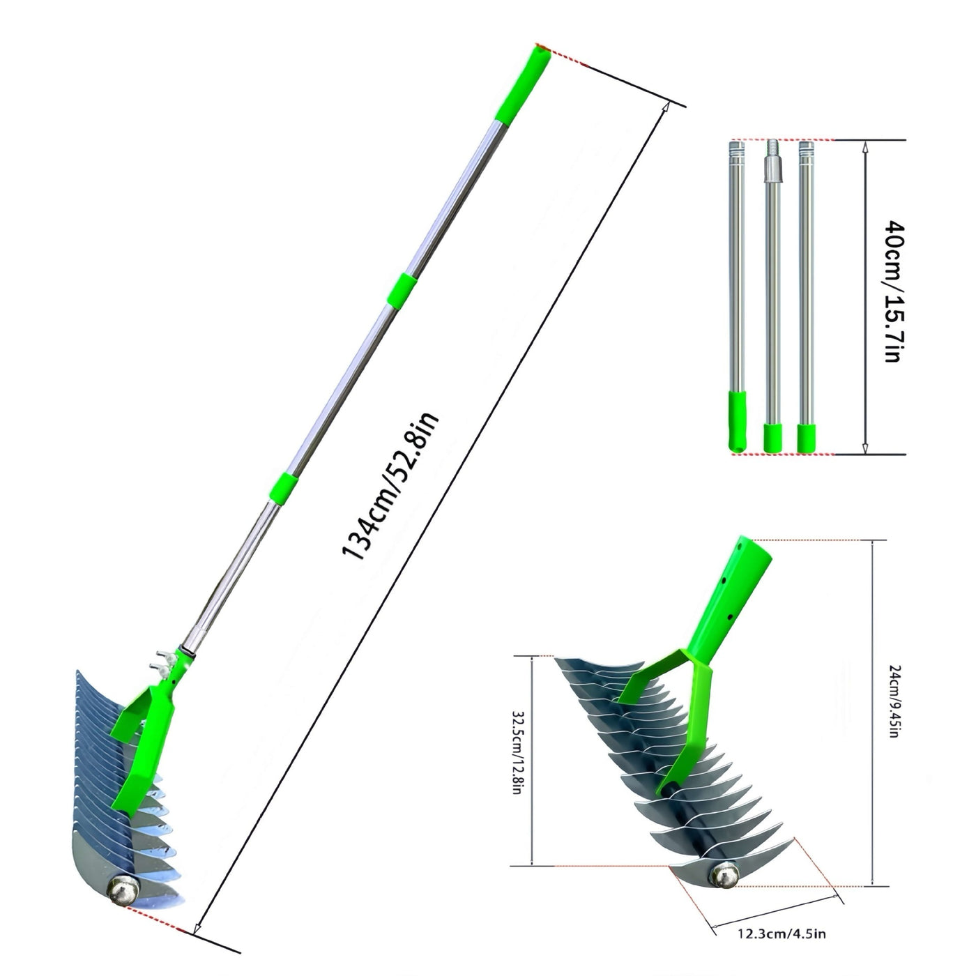 Lawn Hay Rake Garden Deciduous Rake Soil Ripper Garden Soil Rake