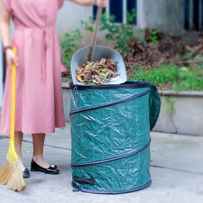Trash Bag Round Bucket For Cleaning Garden Leaves