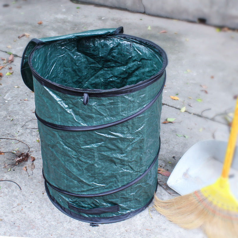 Trash Bag Round Bucket For Cleaning Garden Leaves