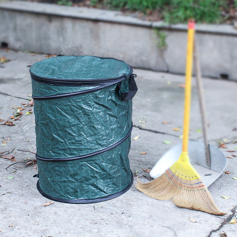 Trash Bag Round Bucket For Cleaning Garden Leaves