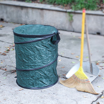 Trash Bag Round Bucket For Cleaning Garden Leaves